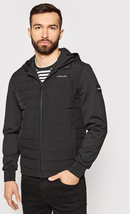 calvin klein quilted mix zip hoodie