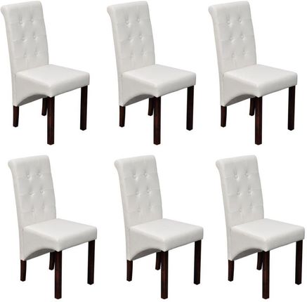 Vidaxl Lumarko Krzesła Stołowe 6szt. Białe Sztuczna Skóra 71960