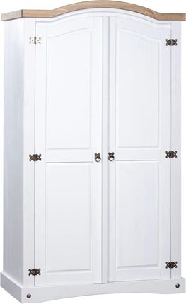 Szafa sosnowa w meksykańskim stylu Corona, 2-drzwiowa, biała