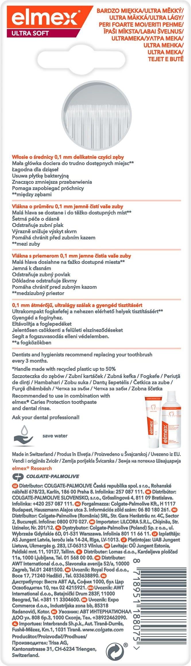 elmex Ultra Soft Szczoteczka Do Zębów Ultra Soft 3szt. - zdjęcie 3 elmex Ultra Soft Szczoteczka Do Zębów Ultra Soft 3szt.