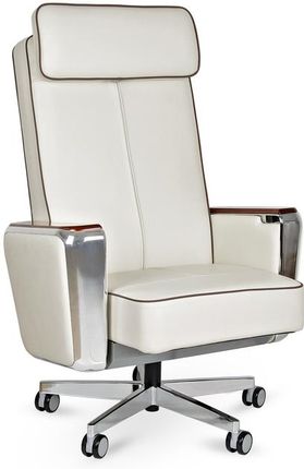 Unique Fotel gabinetowy Regent biały skóra naturalna
