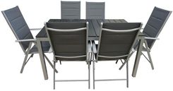 Zdjęcie Merkury Market Komplet stół Polywood + 6 krzeseł pozycyjnych szarych - Kuźnia Raciborska