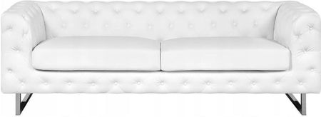 Sofa 3-osobowa ekoskóra biała Vissland