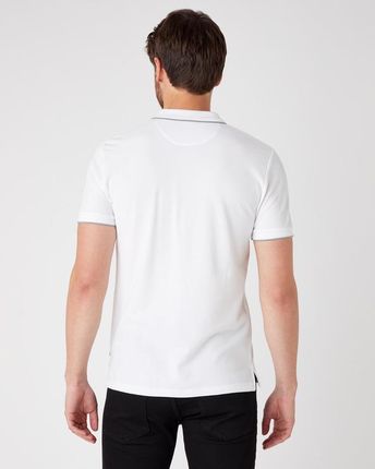Wrangler Polo Koszulka Biały - Ceny i opinie T-shirty i koszulki męskie RYRD