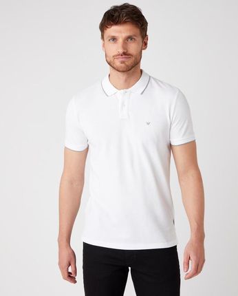 Wrangler Polo Koszulka Biały - Ceny i opinie T-shirty i koszulki męskie RYRD