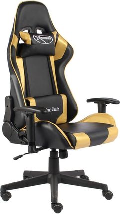 vidaXL Obrotowy fotel gamingowy, złoty, PVC 20492