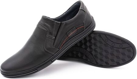 Buty Olivier Mokasyny Męskie Ze Skóry 520 Czarne - zdjęcie 2