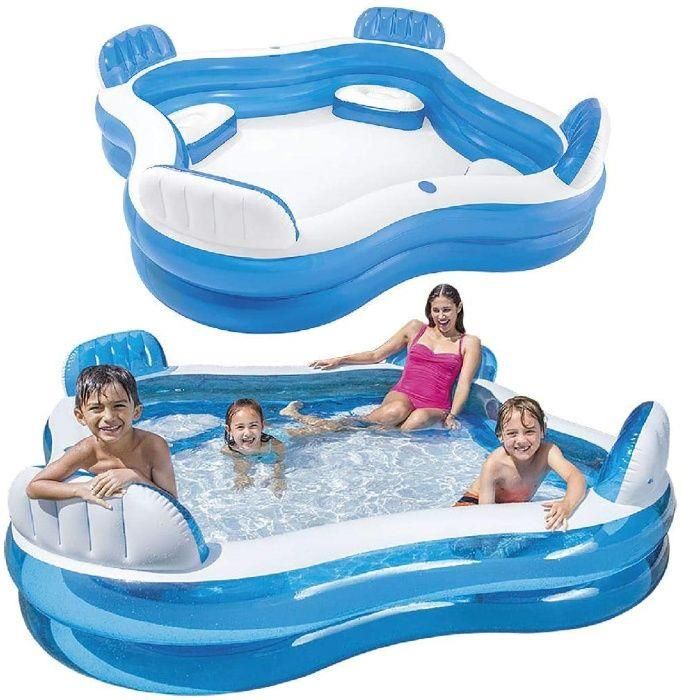 Intex Biały 56475 Basen 4 osobowy z siedziskami i oparciem - zdjęcie 1 Intex Biały 56475 Basen 4 osobowy z siedziskami i oparciem