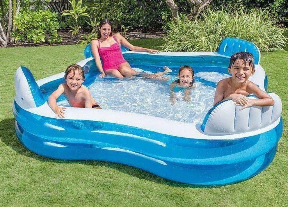 Intex Biały 56475 Basen 4 osobowy z siedziskami i oparciem - zdjęcie 5 Intex Biały 56475 Basen 4 osobowy z siedziskami i oparciem