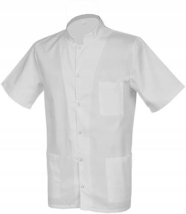 Bluza Medyczna Męska Ze Stójką Biały Fartuch R.56 56
