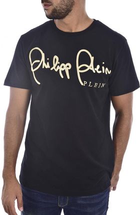 PHILIPP PLEIN t-shirt Gold Cut Round Neck SS ''Sign'' black / gold