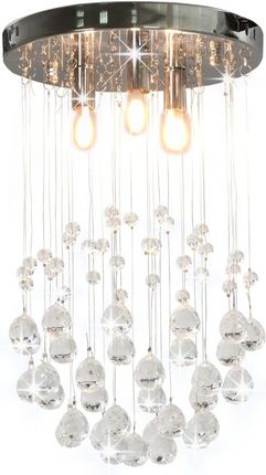 Vidaxl Lumarko Lampa sufitowa z kryształkami i koralikami, srebrna, 3xG9 (281575VIDAXL)