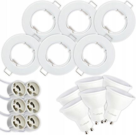 6X Stała Biała + Led Gu10 3W