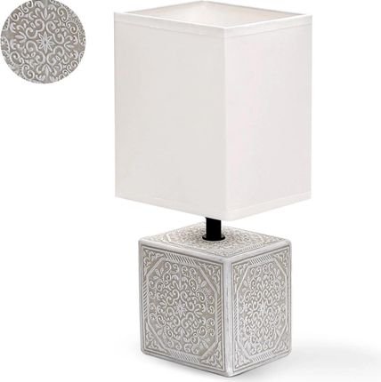 Aigostar Lampka stołowa ceramiczna E14 nocna biała wzór (AS_197063)
