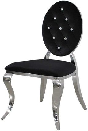 Krzesło Ludwik II glamour Black nowoczesne krzesła pikowane kryształkami