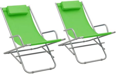 Krzesła Bujane, 2 Szt, Stal, Zielone