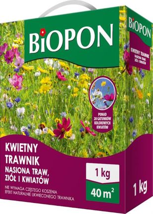 Biopon Kwietny Trawnik - Mieszanka Nasion, Traw, Ziół I Kwiatów 1 Kg