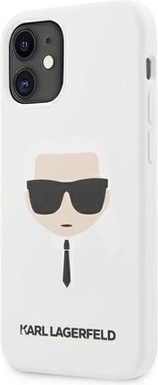Karl Lagerfeld iPhone 12 mini 5,4 biały/white hardcase Silicone Karl`s Head (KLHCP12SSLKHWH)