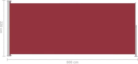 Zwijana Markiza Boczna Na Taras 220x500cm Czerwona - zdjęcie 4