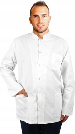 Bluza Medyczna Męska Ze Stójką Biały Fartuch 60