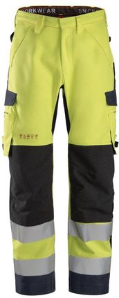 Snickers Workwear 6563 Spodnie Odblaskowe Przeciwdeszczowe Shell Protecwork En 20471/2