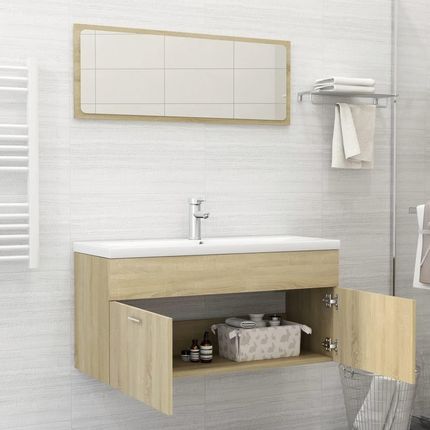 Vidaxl Lumarko 2-Częściowy Zestaw Mebli Łazienkowych Dąb Sonoma Płyta 125199 - zdjęcie 3