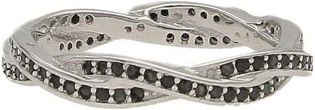 Diament Pierścionek srebrny z czarnymi cyrkoniami DIAPRS1943925