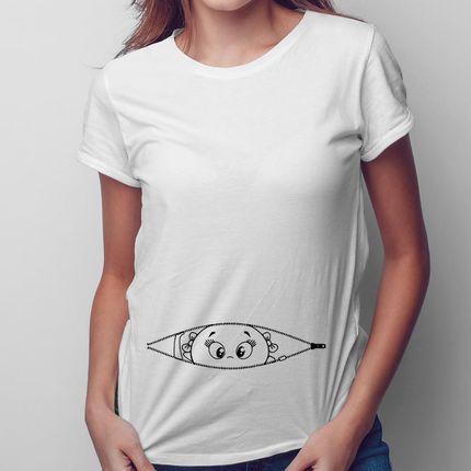 Koszulka ciążowa - zamek - damska koszulka na prezent