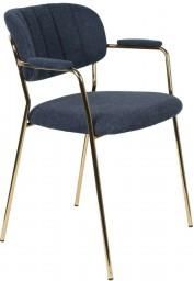 Krzesło Jolien Z Podłokietnikami Złoty Granatowy 5978