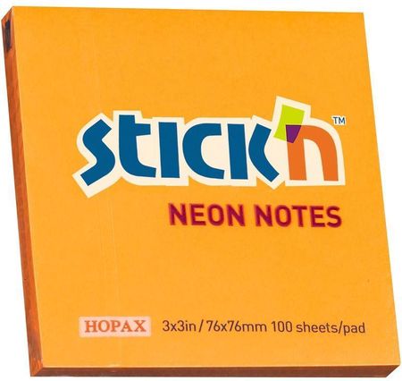 Stick&Apos;N Notes Samoprzylepny 76X76 Stick'N Pomarańczowy Neonowy