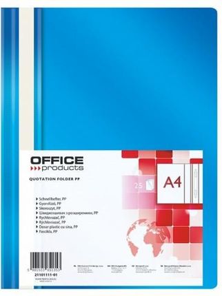 Office Products Skoroszyt Products Pp A4 Miękki 100/170Mikr. Niebieski