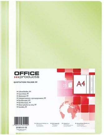 Office Products Skoroszyt Products Pp A4 Miękki 100/170Mikr. Jasnozielony
