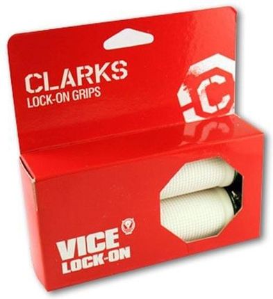 Clarks Chwyty Kierownicy Clo201 Lock-On Białe Klamry Zielone