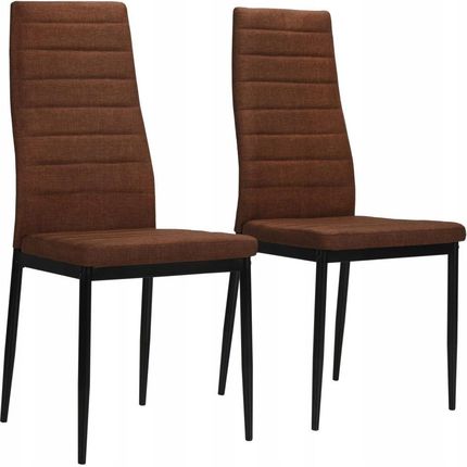 Krzesła Stołowe 2 Szt Brązowe Tkanina 1006245-246183