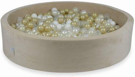 Mimii Suchy Basen 130x30cm Velvet Soft Beżowy z piłeczkami 600szt przezroczyste, białe, perłowe, jasnozłote, opalizujące 