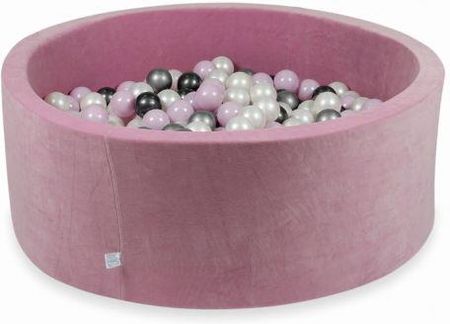 Mimii Suchy Basen 110x40cm Velvet Soft Różowy z piłeczkami 500szt różowe jasne perłowe, srebrne, metaliczny grafit, perłowe 