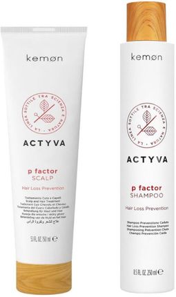Kemon Actyva P Factor Zestaw do włosów wypadających: kuracja przeciw wypadaniu włosów 150ml + szampon przeciw wypadaniu włosów 250ml