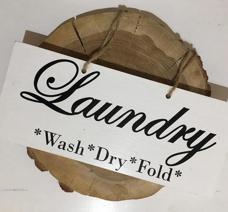 Laundry Wash Dry Fold Dekoracyjna Deska Z Napisami
