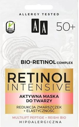 AA Retinol Intensive 50+ aktywna maska redukcja zmarszczek + elastyczność 2x5 ml 