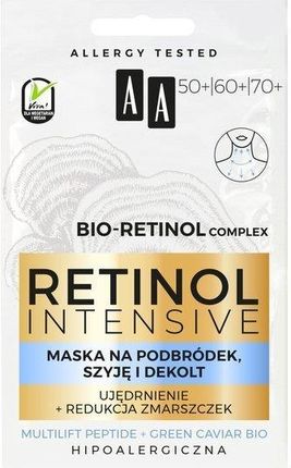 AA Retinol Intensive maska na podbródek, szyję i dekolt ujędrnienie + redukcja zmarszczek 2x5 ml