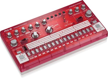 ‌Behringer RD-6-SB - analogowa maszyna perkusyjna, kolor:czerwony, obudowa przezroczysta