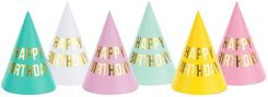 Zdjęcie Party Deco Czapeczki Happy Birthday Pastel Mix 6Szt - Łódź