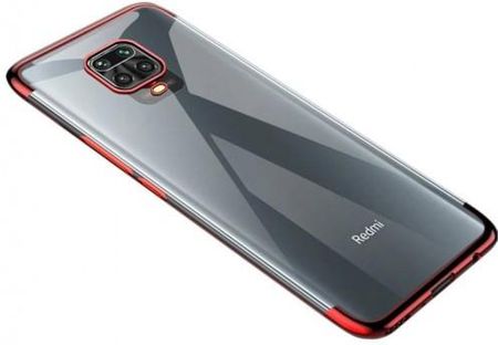 Hurtel Clear Color case żelowy pokrowiec etui z metaliczną ramką Xiaomi Redmi 10X 4G / Xiaomi Redmi Note 9 czerwony