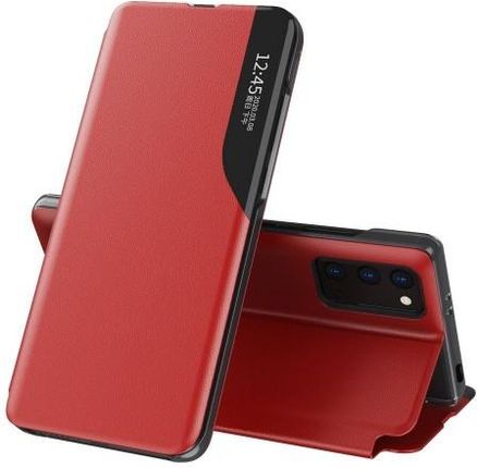 Hurtel Eco Leather View Case elegancki futerał etui z klapką i funkcją podstawki Xiaomi Poco M3 / Xiaomi Redmi 9T czerwony