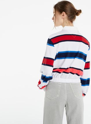 Tommy Jeans Striped Rugby Polo Long Sleeve TEE White - Ceny i opinie XKYV