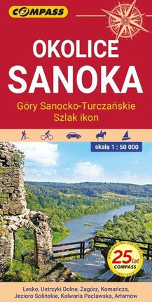 Okolice Sanoka - Góry Snocko-Turczańskie, Szlak ikon. Mapa 1:50 000