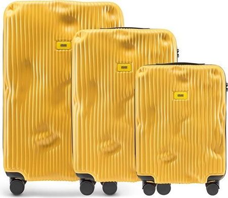Crash Baggage Walizki Stripe W Zestawie 3 El. Mustard Yellow