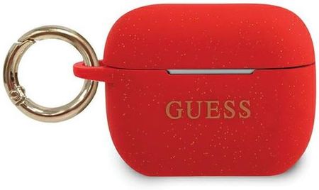 GUESS ETUI GUACAPSILGLRE APPLE AIRPODS PRO COVER SILICONE GLITTER CZERWONY