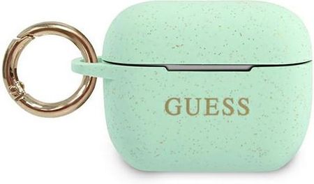 GUESS ETUI GUACAPSILGLGN APPLE AIRPODS PRO COVER SILICONE GLITTER ZIELONY