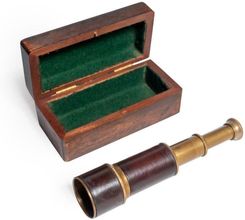 Upominkarnia Mosiężno - skórzana luneta składana w pudełku drewnianym TEL-0124B
